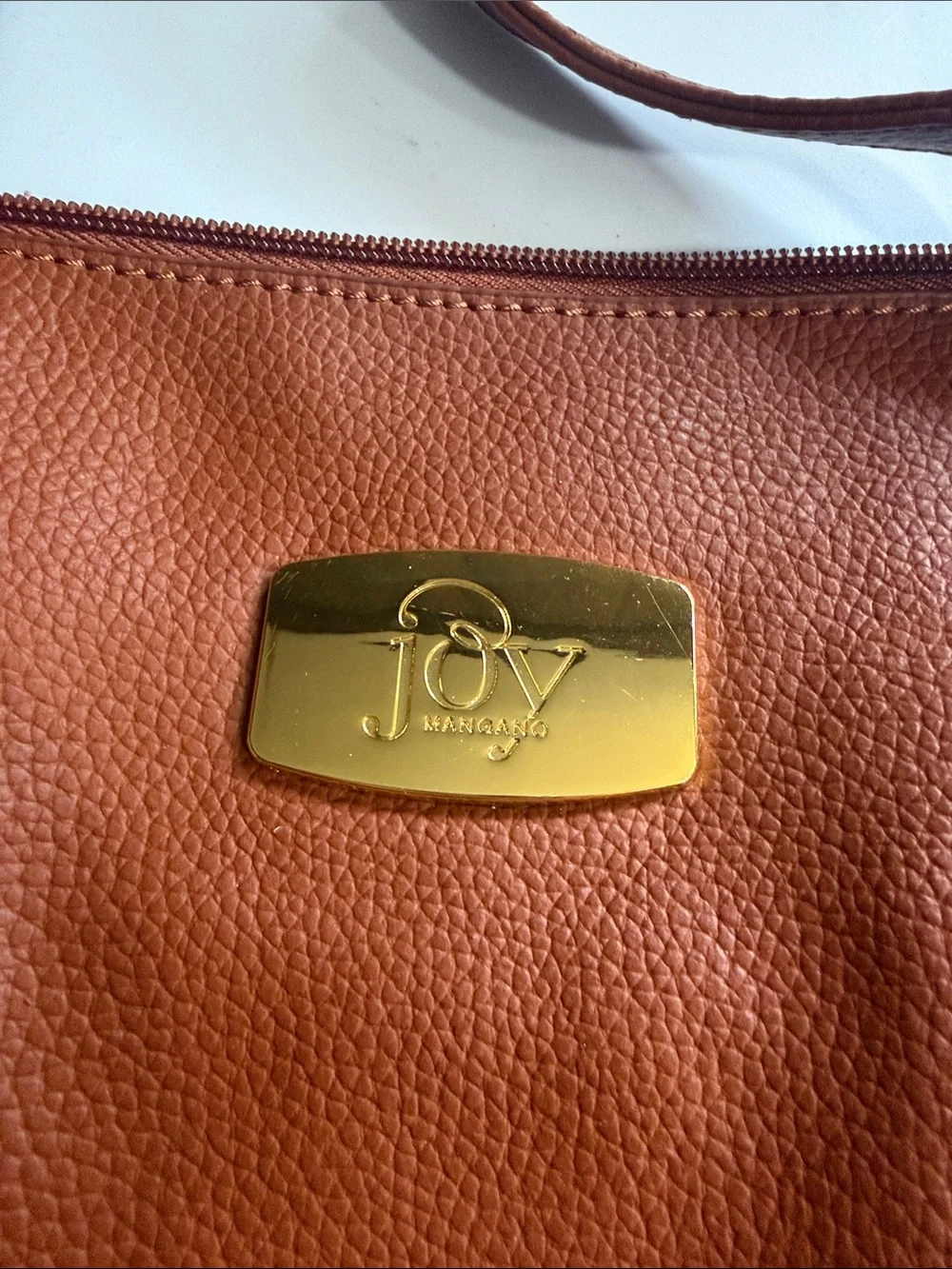 Joy Mangano Large Brown Tote Bag with Removable Pouch